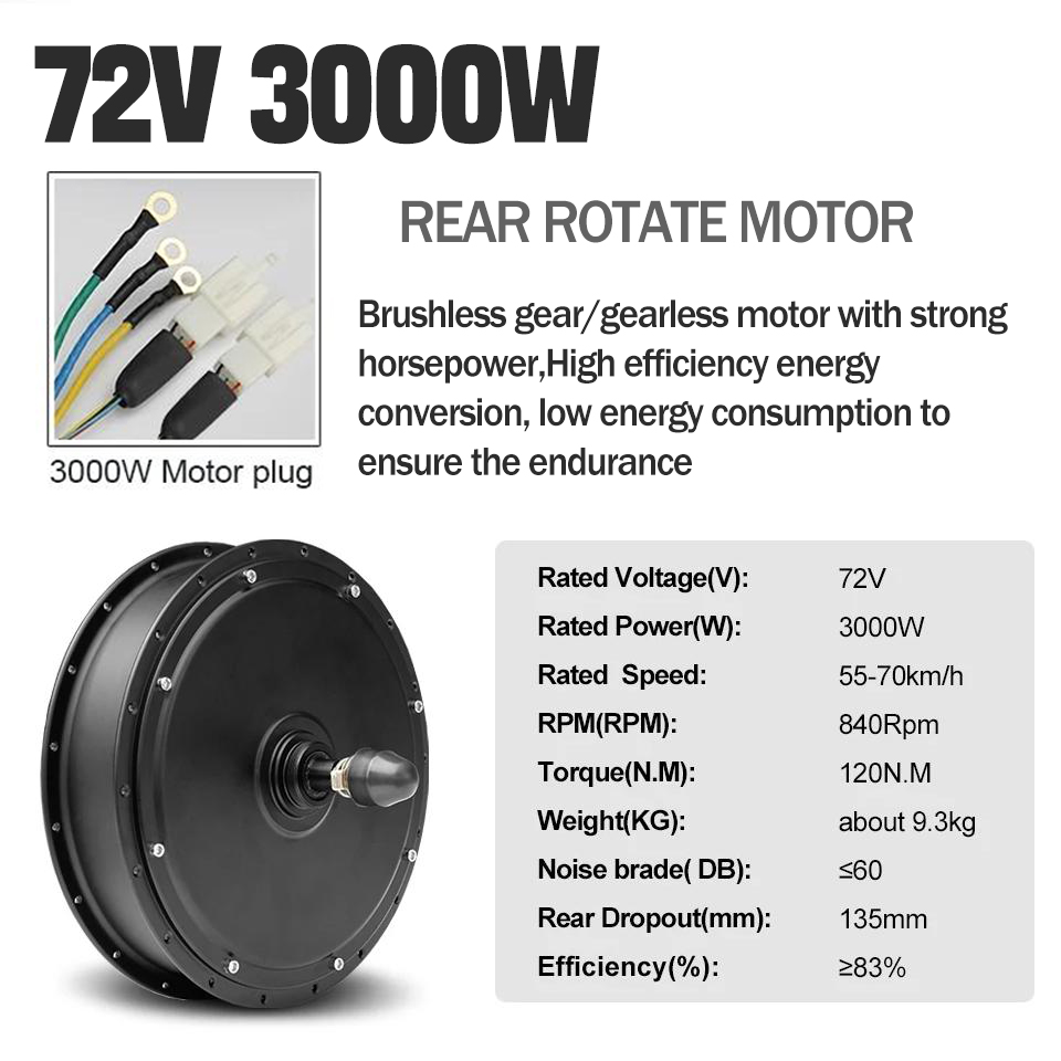 Ebike Conversion Kit 72V 3000W - Zestaw do konwersji roweru elektrycznego 72V